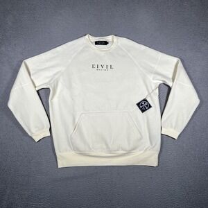 Civil Regime Sweater Mens XXL Beige Pullover Kangaroo Pocket Casual Preppy NWT